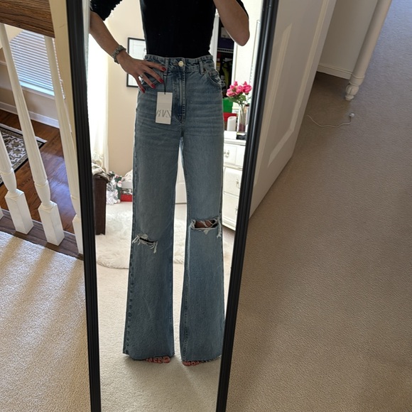 Zara Wide Leg Jeans / TikTok Blogger Viral Jeans - Picture 5 of 7